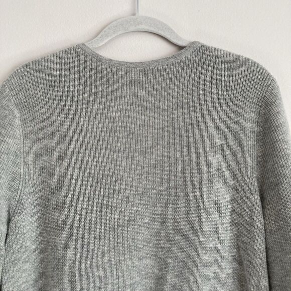 Soft Surroundings Womens V Neck Sweater Large Pullover Wool Alpaca Blend Gray - Picture 9 of 12